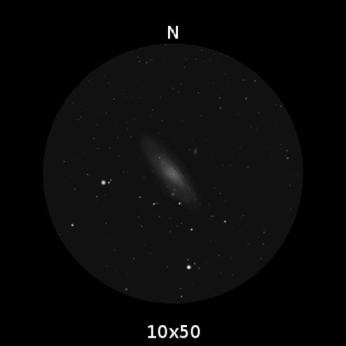 M31, la Galassia di Andromeda, per come appare ad un binocolo 10x50.